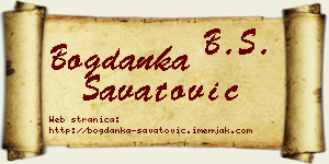 Bogdanka Savatović vizit kartica